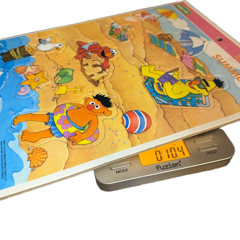 Vintage 1991 Sesame Street Summer Beach Frame-Tray Puzzle Elmo Bert Ernie - Picture 6 of 6